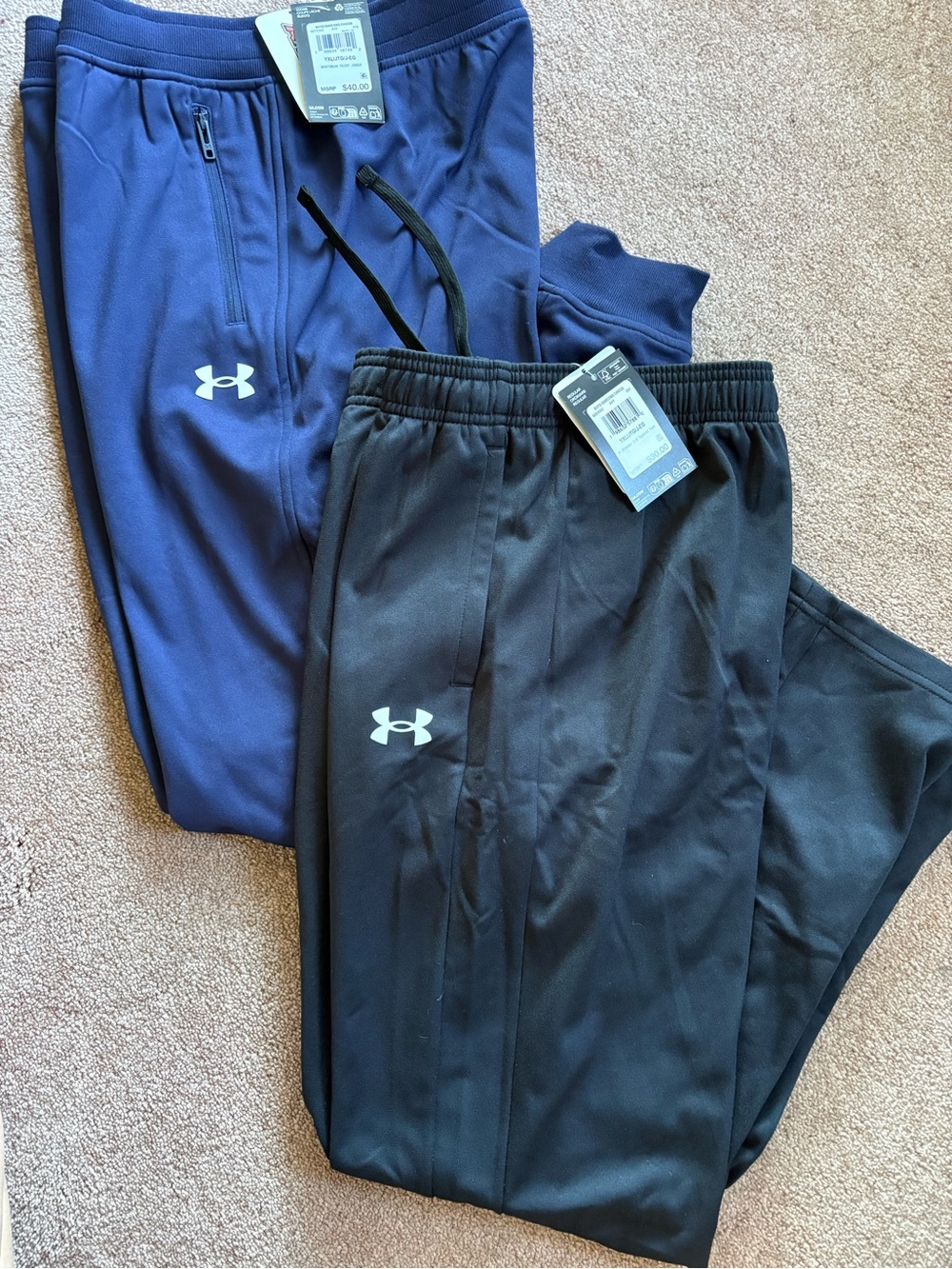 Under Armour Kids Boys set of 2 jogger pants athletic sports size XL NWT